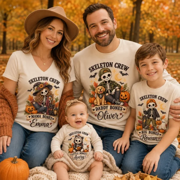 personalized Halloween family matching shirts baby bodysuit product photo