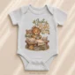 personalized just right baby bodysuit mockup view