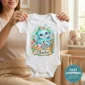 personalized kraken baby bodysuit mockup view