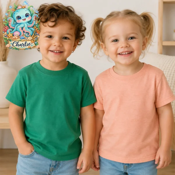 Personalized Kraken Baby Bodysuit, Ocean Myth Toddler Shirt, Kids Gift — toddler shirt mockup personalized kraken baby bodysuit product detail