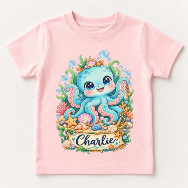 Personalized Kraken Baby Bodysuit, Ocean Myth Toddler Shirt, Kids Gift — toddler shirt mockup personalized kraken baby bodysuit product photo
