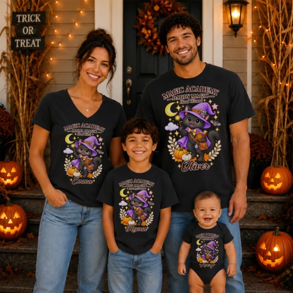 Personalized Magic Academy Little Magic Little Student Shirt/Bodysuit — family matching set mockup magic academy family matching shirt baby bodysuit product detail