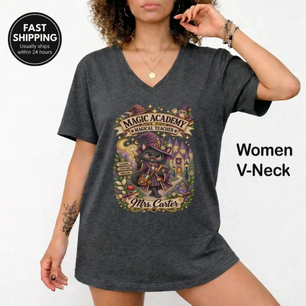 Product — alternate product mockup personalized magic academy teacher shirt t-shirt product photo