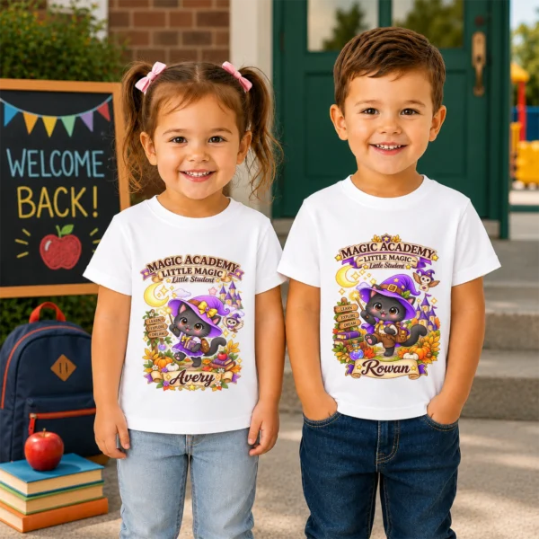 Personalized Magic Academy Toddler & Youth Shirt — toddler shirt mockup personalized magic academy toddler shirt t-shirt product photo