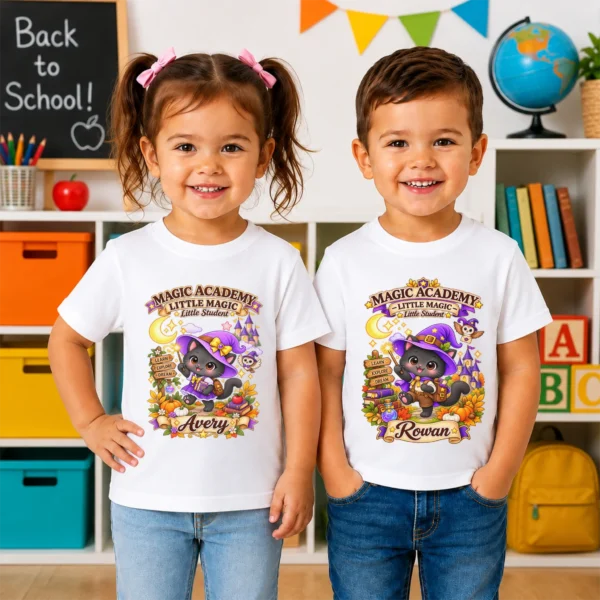 Personalized Magic Academy Toddler & Youth Shirt — toddler shirt mockup personalized magic academy toddler shirt t-shirt front view