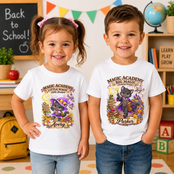 Personalized Magic Academy Toddler & Youth Shirt — toddler shirt mockup personalized magic academy toddler shirt t-shirt mockup view