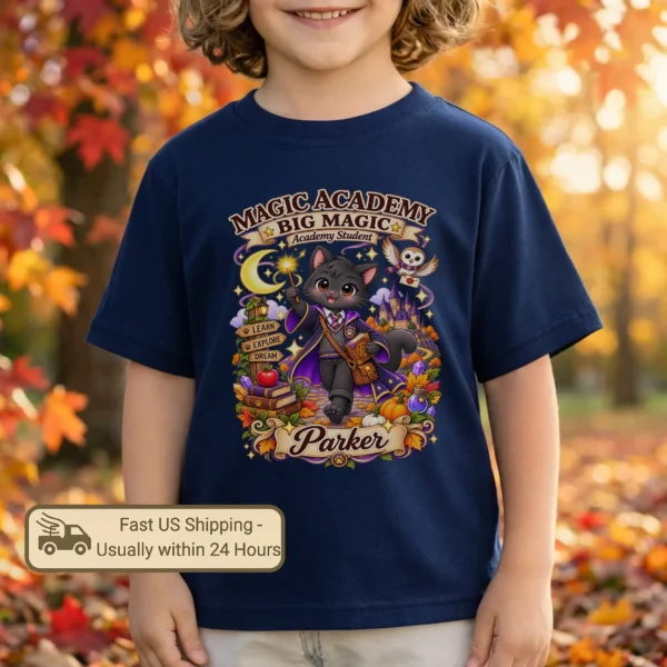 Personalized Magic Academy Toddler & Youth Shirt — toddler shirt mockup personalized magic academy toddler shirt t-shirt product photo
