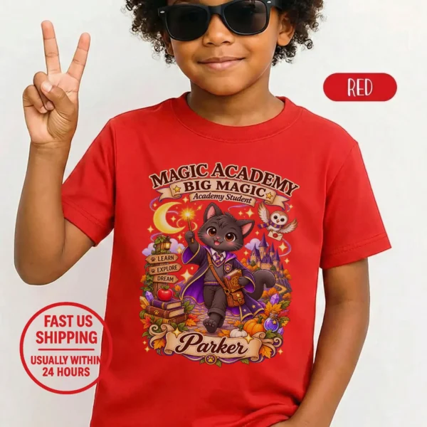 Personalized Magic Academy Toddler & Youth Shirt — toddler shirt mockup personalized magic academy toddler shirt t-shirt product photo