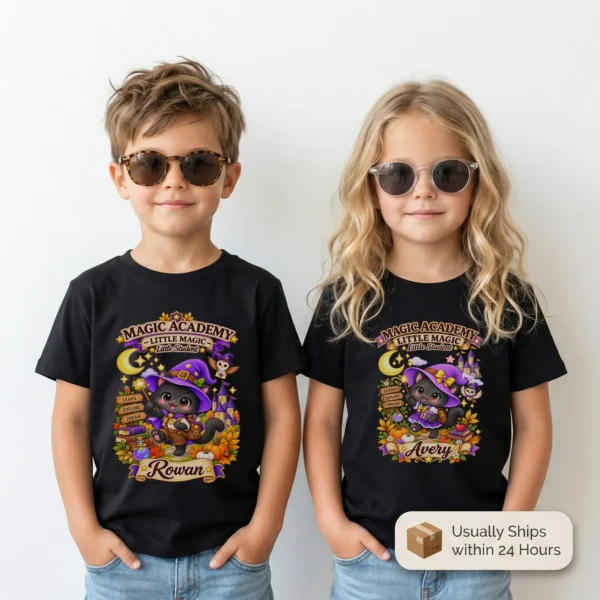 Personalized Magic Academy Toddler & Youth Shirt — toddler shirt mockup personalized magic academy toddler shirt t-shirt product photo