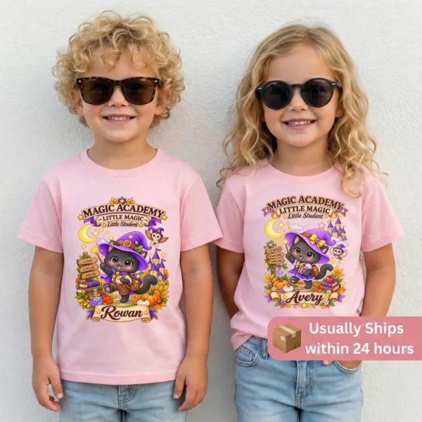 Personalized Magic Academy Toddler & Youth Shirt — toddler shirt mockup personalized magic academy toddler shirt t-shirt product photo
