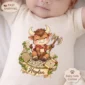 personalized minotaur baby bodysuit front view
