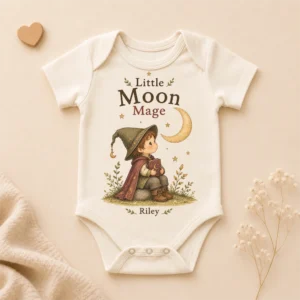 personalized moon mage baby bodysuit