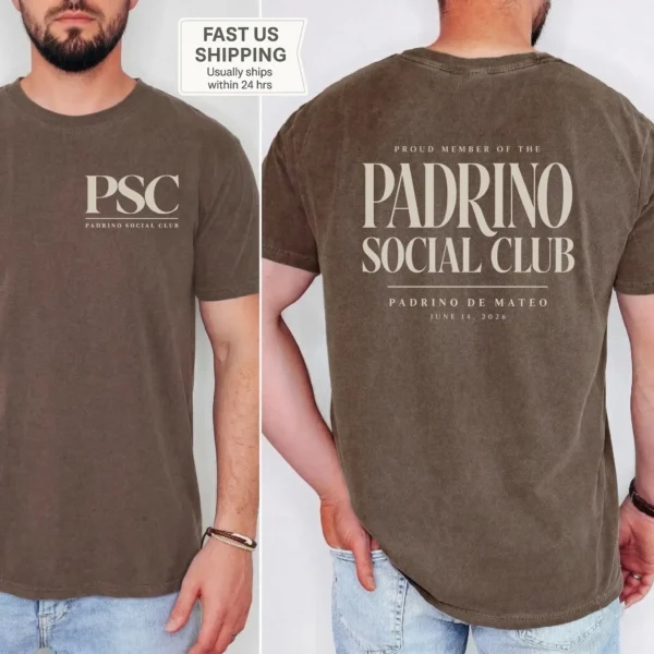 Personalized Padrino Shirt, Godfather Gift, Baby Name & Baptism Date — pocket detail personalized padrino shirt t-shirt close-up detail