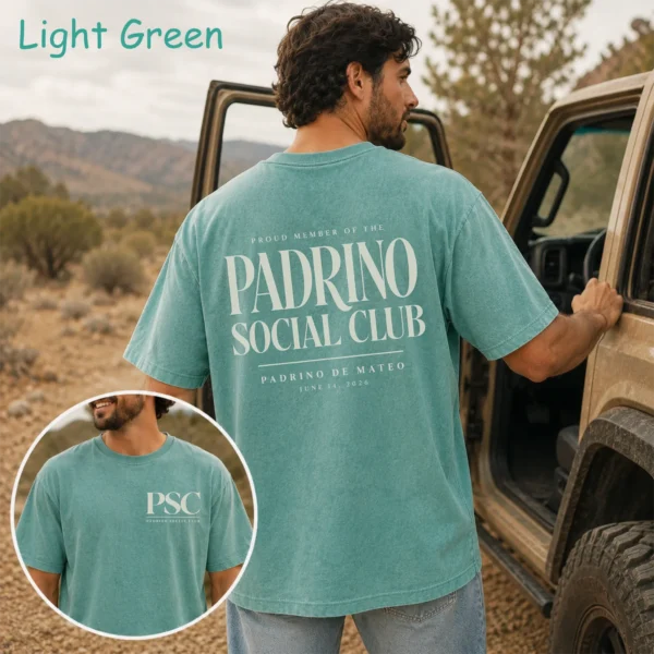 Personalized Padrino Shirt, Godfather Gift, Baby Name & Baptism Date — alternate product mockup personalized padrino shirt t-shirt color options