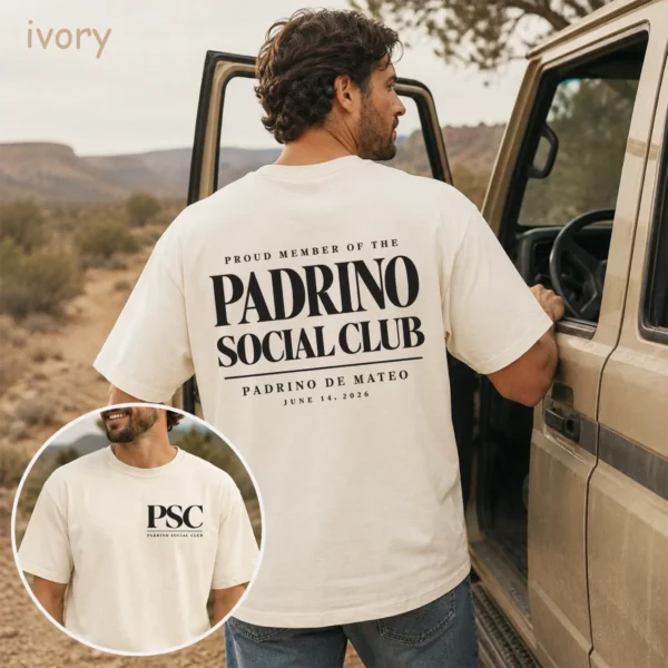 personalized padrino shirt t-shirt close-up detail