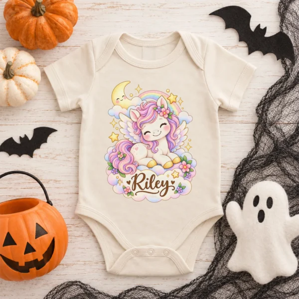 Personalized Pegasus Baby Bodysuit, Fantasy Toddler Shirt, Kids Gift — baby bodysuit mockup personalized pegasus baby bodysuit product detail