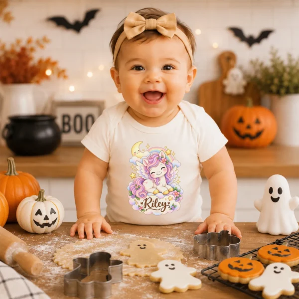 Personalized Pegasus Baby Bodysuit, Fantasy Toddler Shirt, Kids Gift — baby bodysuit mockup personalized pegasus baby bodysuit alternate angle