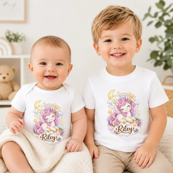 Personalized Pegasus Baby Bodysuit, Fantasy Toddler Shirt, Kids Gift — baby bodysuit mockup personalized pegasus baby bodysuit product photo