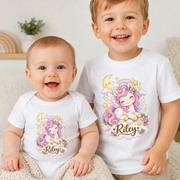 personalized pegasus baby bodysuit