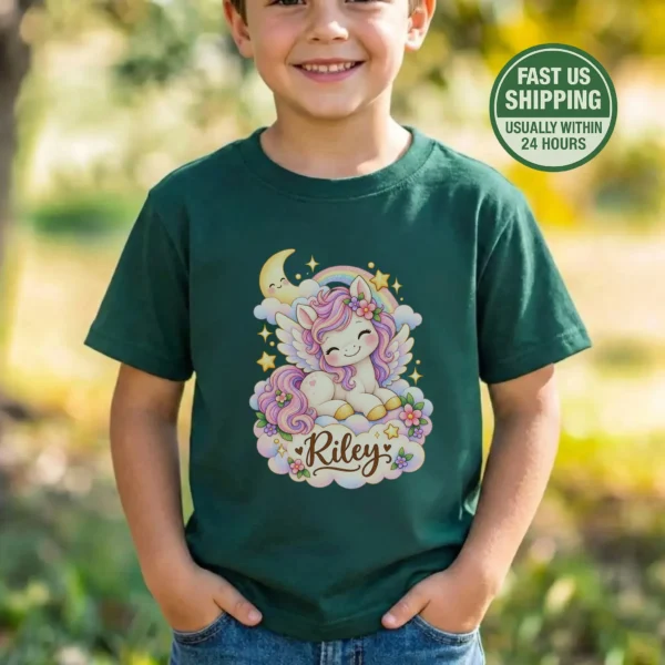 Personalized Pegasus Baby Bodysuit, Fantasy Toddler Shirt, Kids Gift — toddler shirt mockup personalized pegasus baby bodysuit product photo