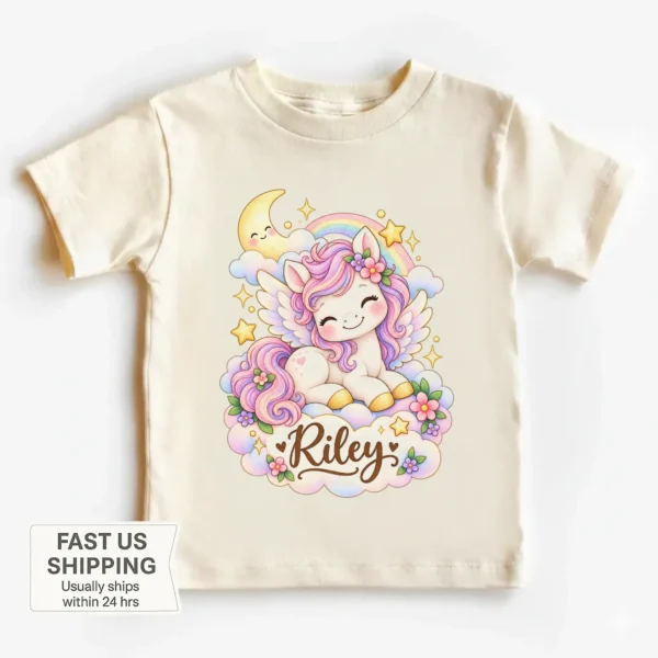 Personalized Pegasus Baby Bodysuit, Fantasy Toddler Shirt, Kids Gift — toddler shirt mockup personalized pegasus baby bodysuit product photo