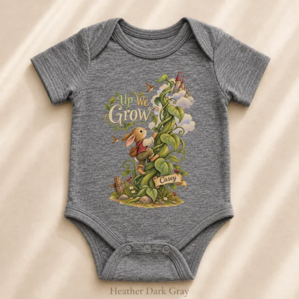 Personalized Rabbit Adventure or Shirt or Baby Bodysuit — alternate product mockup personalized rabbit baby bodysuit front view