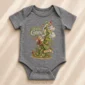 personalized rabbit baby bodysuit front view