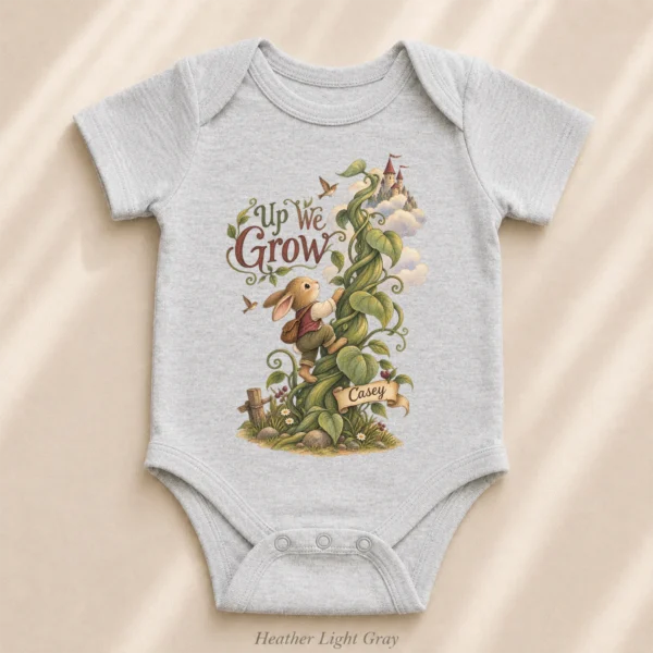 Personalized Rabbit Adventure or Shirt or Baby Bodysuit — alternate product mockup personalized rabbit baby bodysuit lifestyle scene