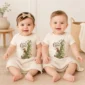 personalized rabbit baby bodysuit model mockup