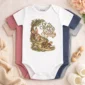 personalized slow and steady baby bodysuit color options