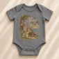 personalized slow and steady baby bodysuit front view