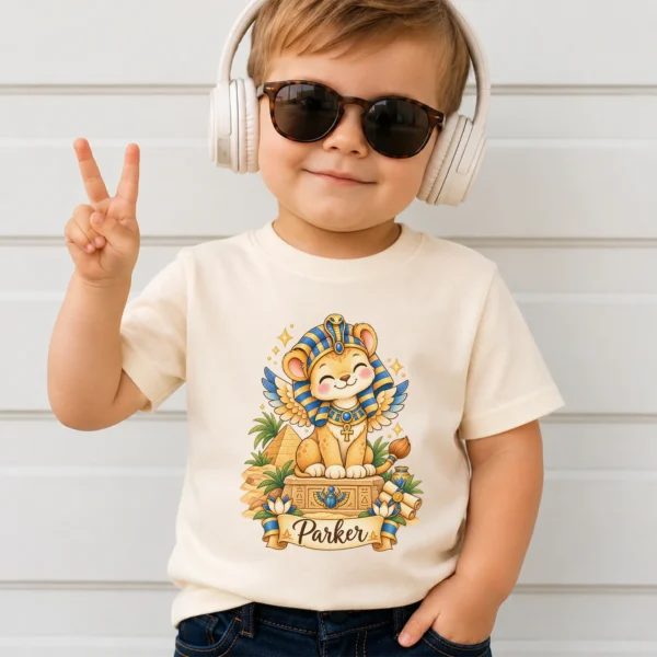Personalized Sphinx Baby Bodysuit, Ancient Egypt Toddler Shirt — toddler shirt mockup personalized sphinx baby bodysuit product photo