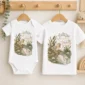 personalized swan baby bodysuit product photo