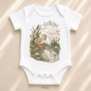 personalized swan baby bodysuit