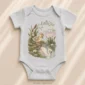 personalized swan baby bodysuit product photo