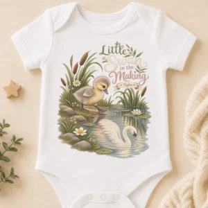personalized swan baby bodysuit baby bodysuit mockup