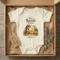 personalized tiny beast tamer baby bodysuit mockup view