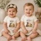 personalized tiny beast tamer baby bodysuit model mockup