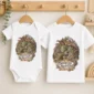 sleeping dragon baby bodysuit product photo