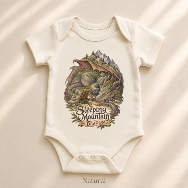 Sleeping Dragon Baby Bodysuit or Toddler Shirt — alternate product mockup sleeping dragon baby bodysuit product photo