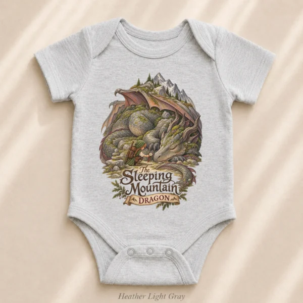 Sleeping Dragon Baby Bodysuit or Toddler Shirt — alternate product mockup sleeping dragon baby bodysuit product photo