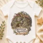 sleeping dragon baby bodysuit close-up detail