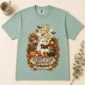 ghost reading book shirt t-shirt flat lay view
