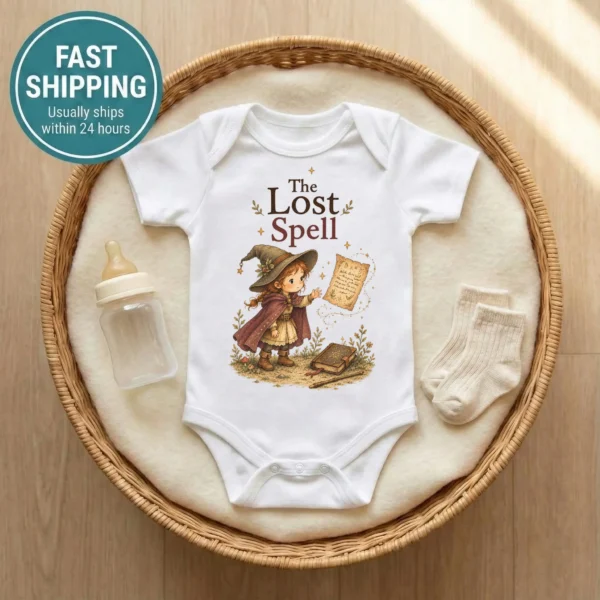 The Lost Spell Baby Bodysuit or Toddler Shirt — baby bodysuit mockup the lost spell baby bodysuit mockup view