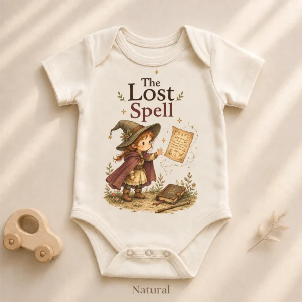 The Lost Spell Baby Bodysuit or Toddler Shirt — alternate product mockup the lost spell baby bodysuit product detail
