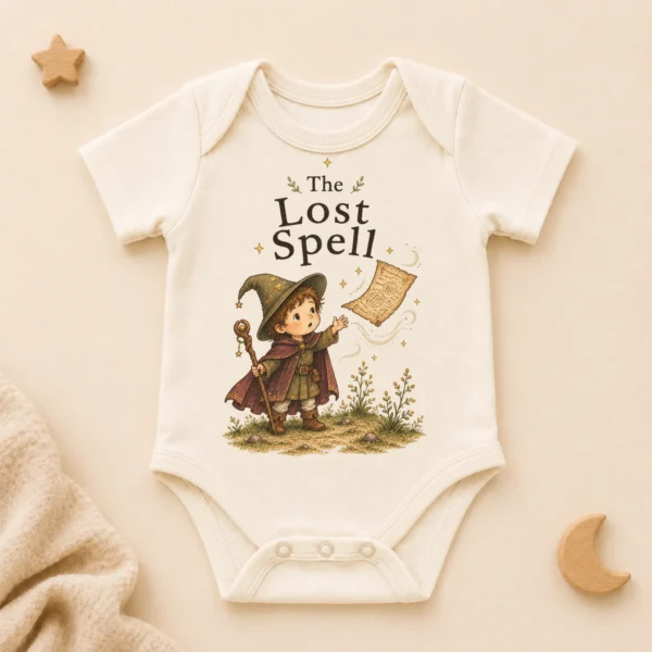 The Lost Spell Baby Bodysuit or Toddler Shirt — alternate product mockup the lost spell baby bodysuit alternate angle