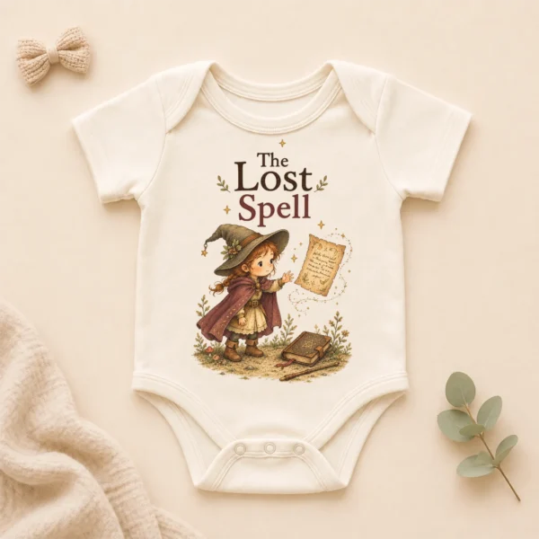 The Lost Spell Baby Bodysuit or Toddler Shirt — alternate product mockup the lost spell baby bodysuit product photo