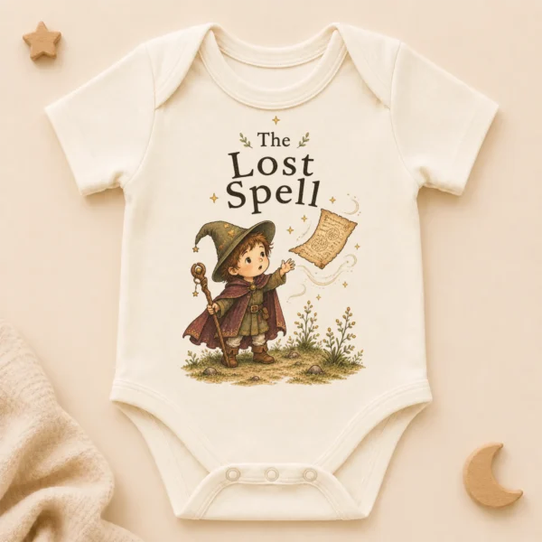 The Lost Spell Baby Bodysuit or Toddler Shirt — alternate product mockup the lost spell baby bodysuit product photo