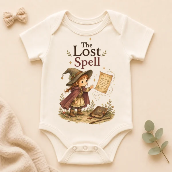 The Lost Spell Baby Bodysuit or Toddler Shirt — alternate product mockup the lost spell baby bodysuit product photo