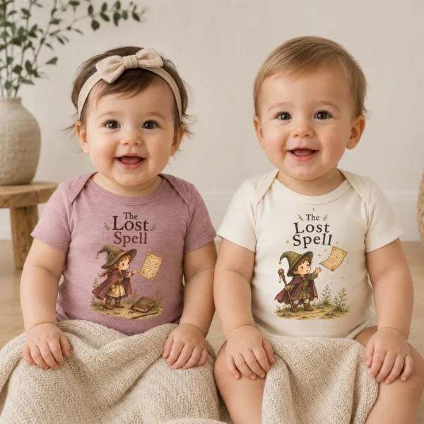 The Lost Spell Baby Bodysuit or Toddler Shirt — baby bodysuit mockup the lost spell baby bodysuit model mockup